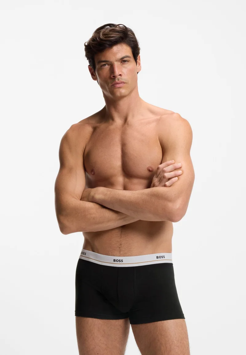 BOSS Five-pack of stretch-cotton trunks with logo waistbands