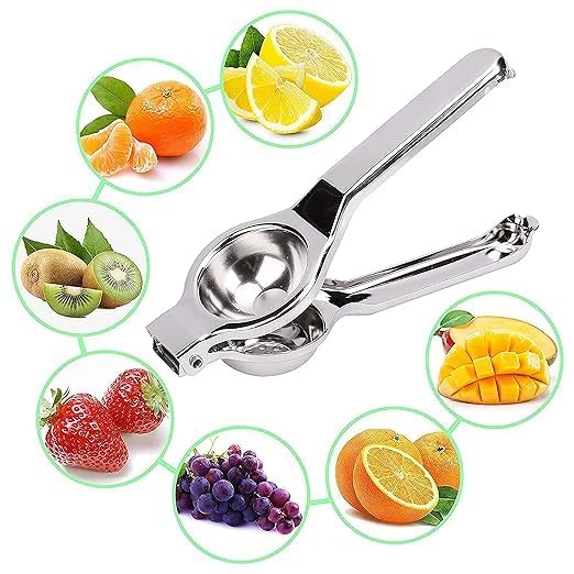 Kitchenbuzz Premium Stainless Steel Lemon Squeezer with Bottle Opener Manual Citrus Press Silver - Image 3