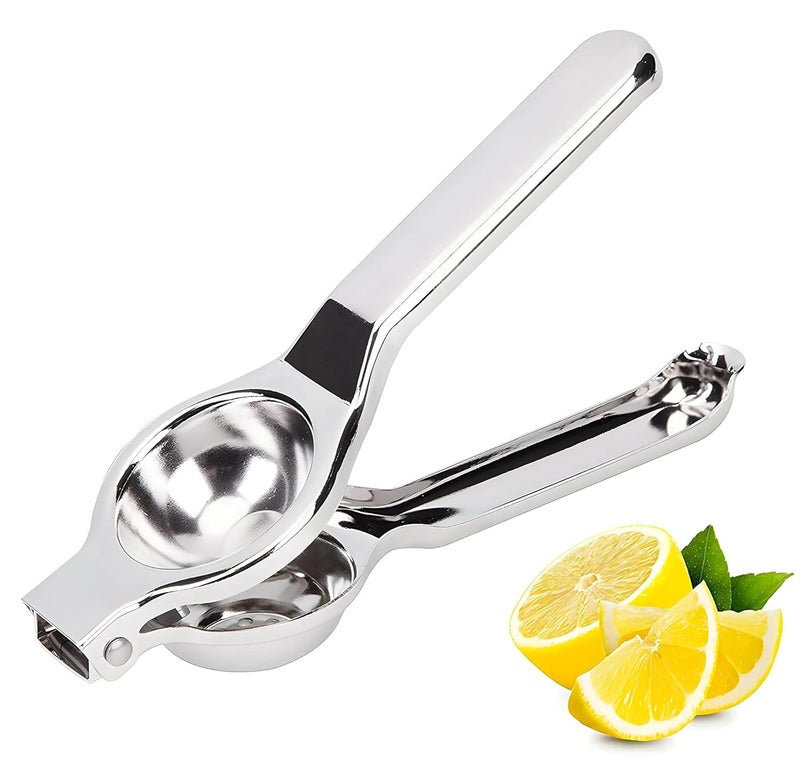 Kitchenbuzz Premium Stainless Steel Lemon Squeezer with Bottle Opener Manual Citrus Press Silver - Image 1