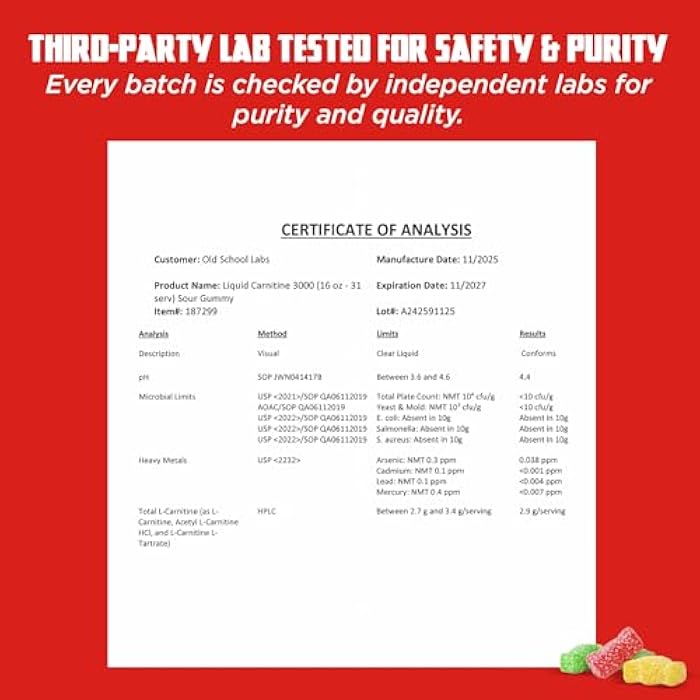 Old School Labs Liquid L-Carnitine 3000mg | Advanced 4-in-1 Formula with Acetyl L-Carnitine, L-Tartrate, ProGBB® & Vitamin B Complex, Stimulant-Free High Absorption L Carnitine Supplement for Energy & Metabolism 16oz - Image 5