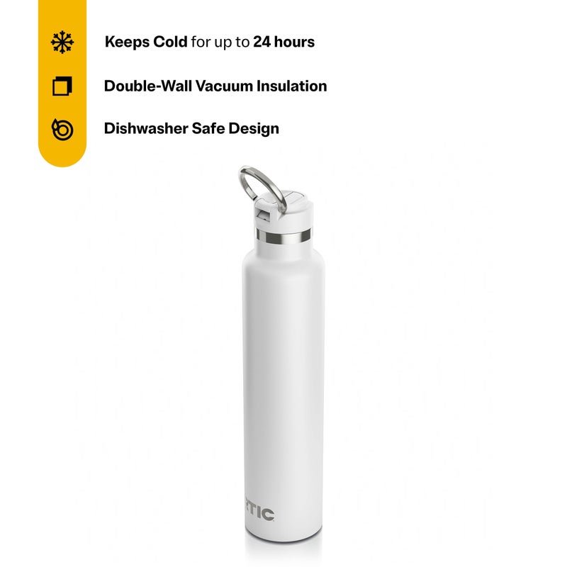 RTIC 26oz Journey Water Bottle Ceramic Lined Metal Stainless Steel Vacuum Insulated, BPA Free, Reusable, for Water, Hot and Cold Drinks, Travel, Sports, Camping, White - Image 2