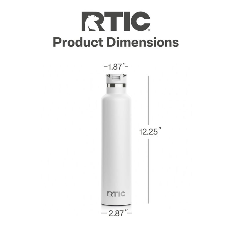 RTIC 26oz Journey Water Bottle Ceramic Lined Metal Stainless Steel Vacuum Insulated, BPA Free, Reusable, for Water, Hot and Cold Drinks, Travel, Sports, Camping, White - Image 4