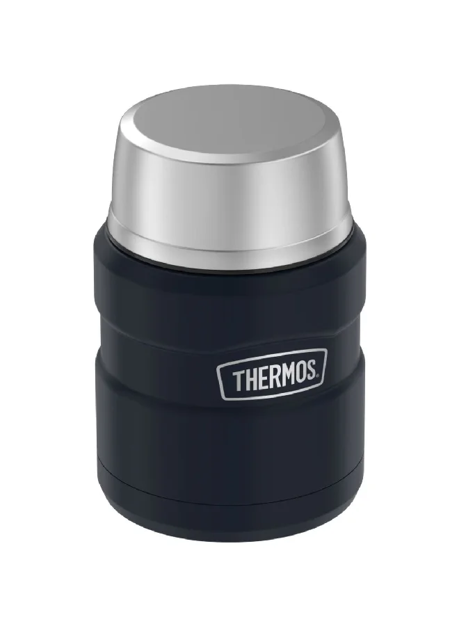 THERMOS Vacuum Insulated Stainless Steel Food Jar with Spoon Midnight Blue and Silver 16oz SK3000MDB4