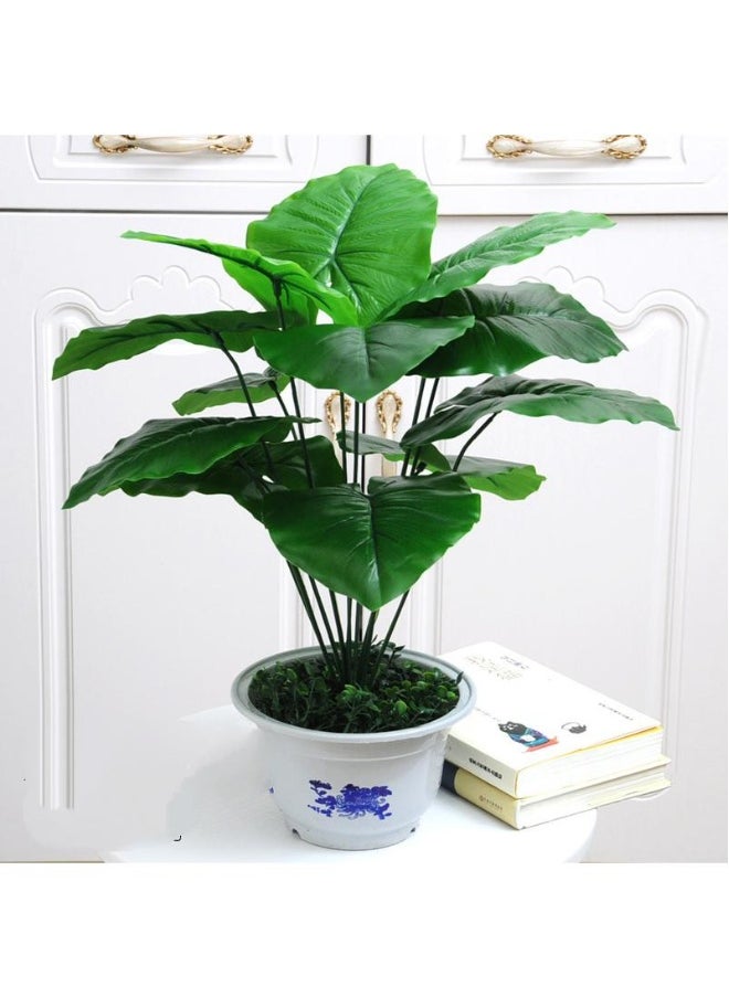 Generic 12 Forked Branches Simulated Plant Bonsai With Plastic Flower Pots Indoor Living Room Decoration Simulated Green Plants Potted Plants Artificial Flower Decorations Bonsai  - Image 1