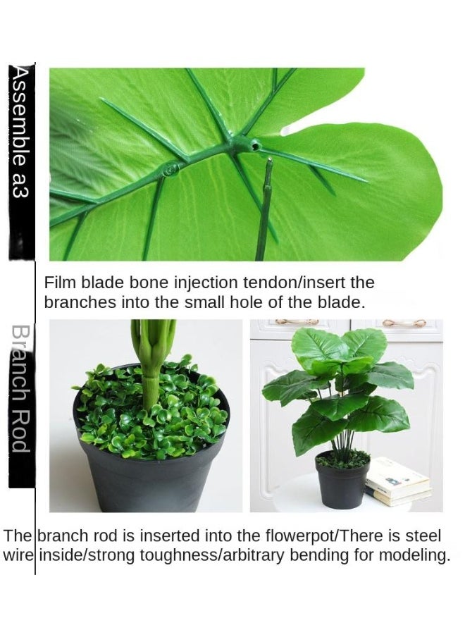 Generic 12 Forked Branches Simulated Plant Bonsai With Plastic Flower Pots Indoor Living Room Decoration Simulated Green Plants Potted Plants Artificial Flower Decorations Bonsai  - Image 4