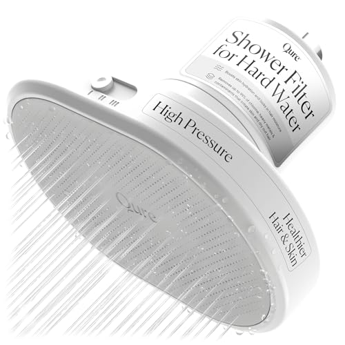 Qure Shower Filter Head for Hard Water healthier Hair Skin Nails Reduces 99 Chlorine High Pressure Showerhead Improve your Beauty and Skincare Routine Dermatologistapproved White - Image 1