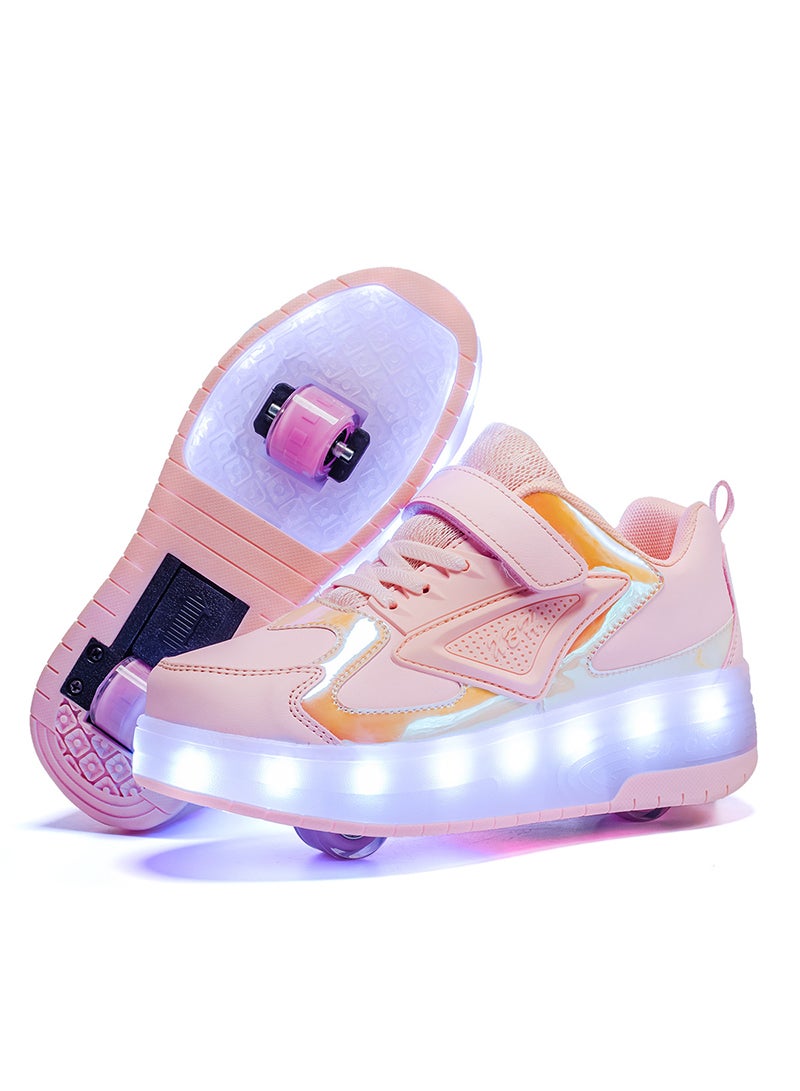 Sharpdo Roller Shoes Girls Boys Wheel Shoes Kids Roller Skates Shoes LED Light Up Wheel Shoes for Kids for Children - Image 2