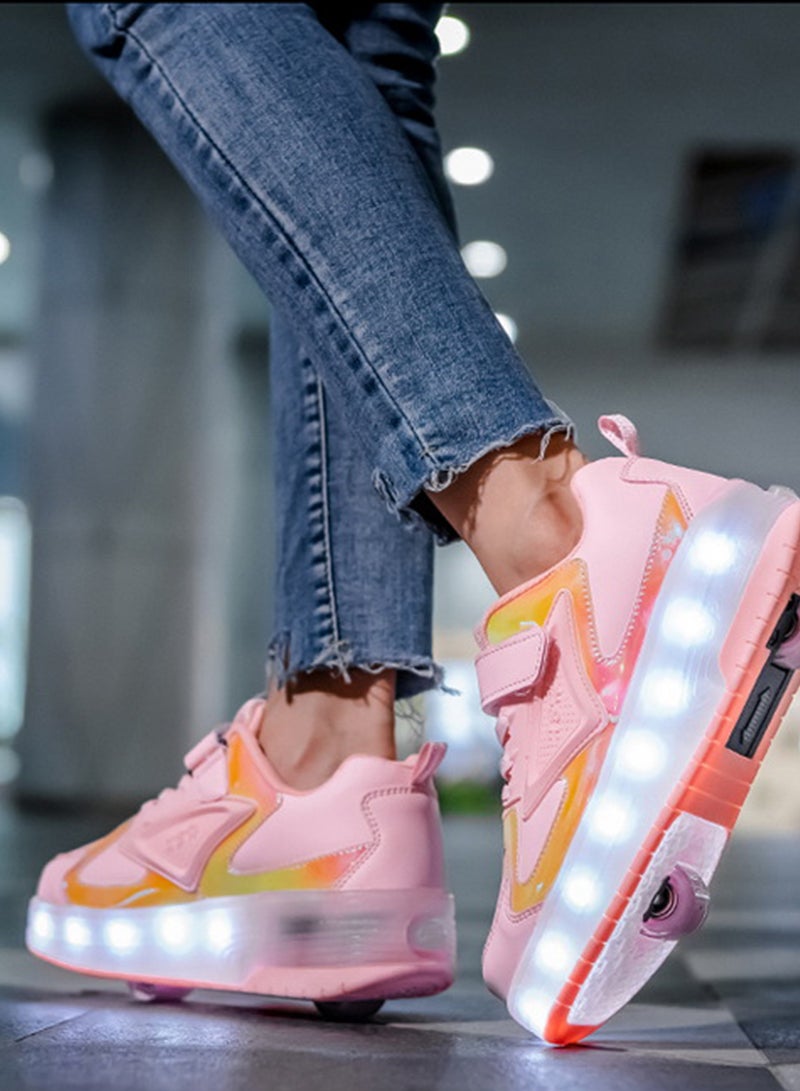 Sharpdo Roller Shoes Girls Boys Wheel Shoes Kids Roller Skates Shoes LED Light Up Wheel Shoes for Kids for Children - Image 5