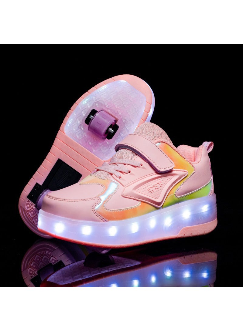 Sharpdo Roller Shoes Girls Boys Wheel Shoes Kids Roller Skates Shoes LED Light Up Wheel Shoes for Kids for Children - Image 4