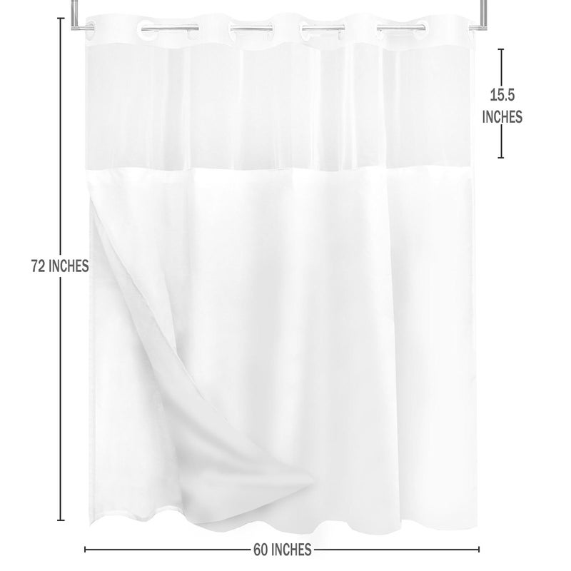 Tititex no Hooks Snap in Liner Black eucalyptus أوراق الستار دش مجموعات فندق فاخر طبقات مزدوجة النسيج المقاوم للماء ونافذة من النافذة الحمام 60 × 72 بوصة - Image 5