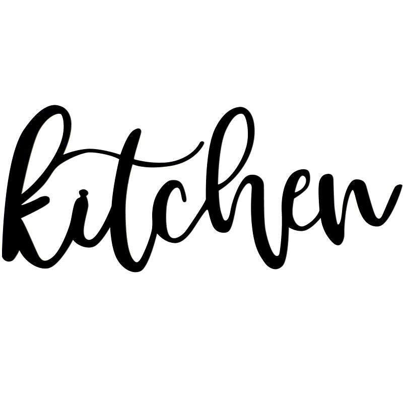 Maxdot Kitchen Metal Cutout Sign Word Wall Decor Farmhouse Kitchen Metal Word Wall Art Sign for Home Dining Room Restaurant,15.7 x 6.7 Inch (Black) - Image 2