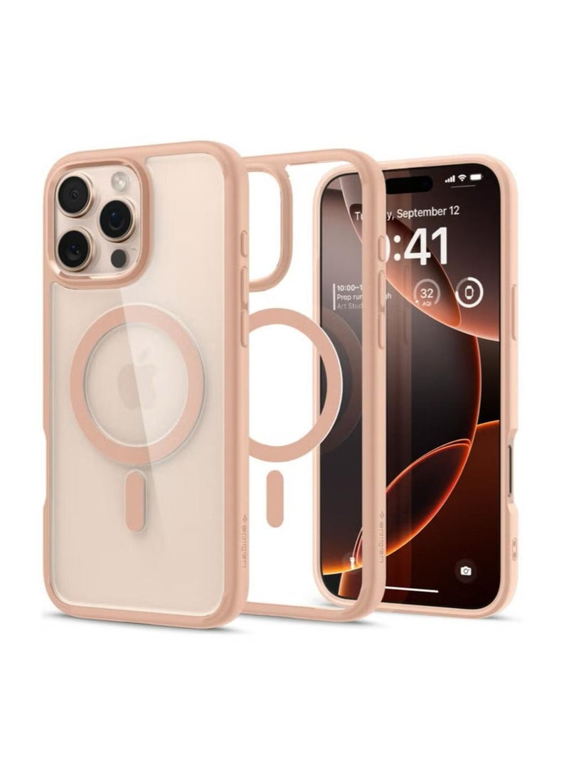 Spigen Ultra Hybrid MagFit for iPhone 16 Pro Case Cover with MagSafe (2024) Rose Titanium - Image 1