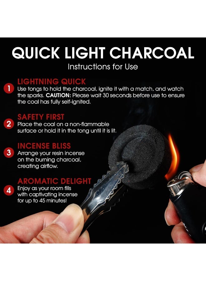 Sunlight Charcoal Tablets for Incense - Quick Light Coal Tablets - 33 mm Charcoal Discs - 100 Pack - Image 3