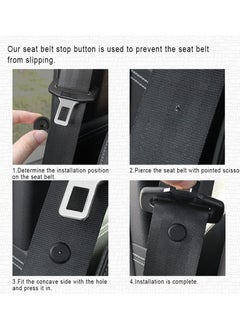 SYOSI 8 Sets Universal Fit Seatbelt Stopper Kit Seat Belt Stop Button Snap-on Seat Belt Button Stop Seat Belt Buckle Button Prevent Buckle Plastic Clip Stop from Sliding Down The Belt  - Image 3