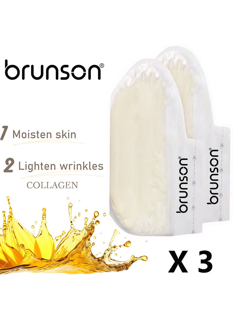 brunson جوارب شمع البارافين القابلة للاستخدام مرة واحدة من برونسون للعناية بالقدمين، جوارب ترطيب سبا للقدمين للشفاء من الكعوب المتشققة والجلد الجاف، 6 قطع - Image 2