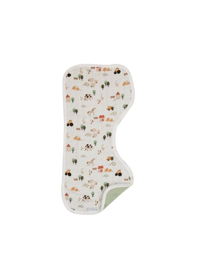 All4Ella Organic Burp Cloths - Country Farm Design - 2 Pack - Image 3
