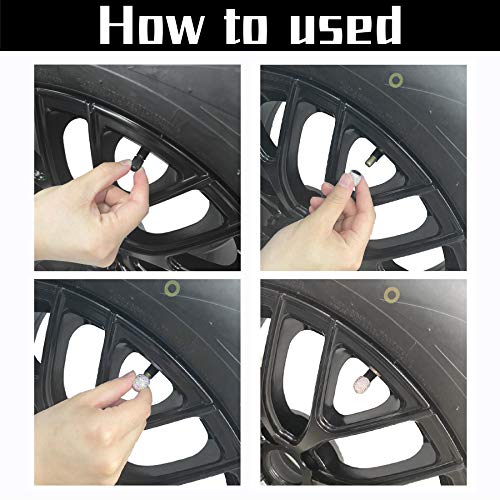 JUSTTOP 4 Pack Handmade Crystal Rhinestone Car Tire Valve Stem Caps, Car Wheel Tire Valve, Attractive Dustproof Bling Car Accessories, Universal for Cars, Trucks and Motorcycles-Pale Blue - Image 5