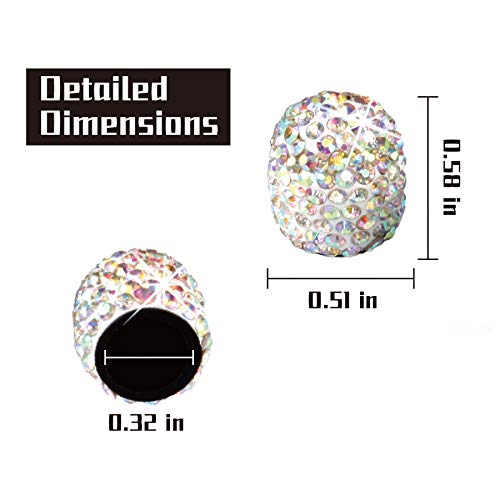 JUSTTOP 4 Pack Handmade Crystal Rhinestone Car Tire Valve Stem Caps, Car Wheel Tire Valve, Attractive Dustproof Bling Car Accessories, Universal for Cars, Trucks and Motorcycles-Pale Blue - Image 3