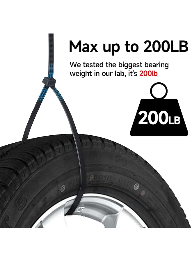 إيروريكس أربطة بلاستيكية كبيرة مقاس 26 بوصة، 30 عبوة، أقصى حمولة 200 رطل، درجة حرارة العمل 5 فهرنهايت إلى 176 فهرنهايت، أربطة بلاستيكية طويلة ومتينة وقابلة للتعديل من النايلون للاستخدام الداخلي والخارجي - Image 3