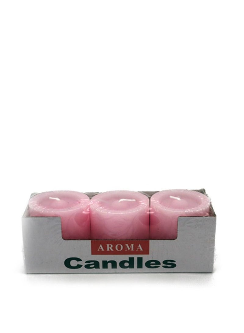 Aroma Set of 9 scented candles in three colors, red, white and pink, 50 mm - Image 2