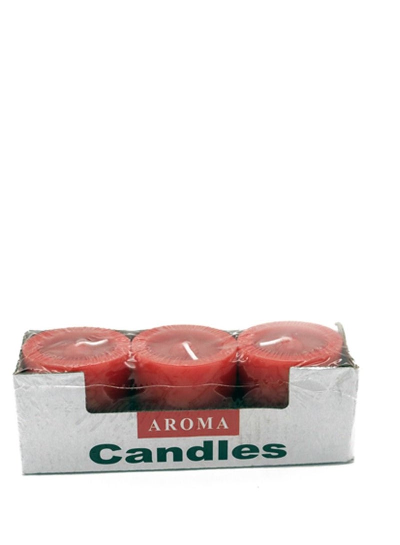 Aroma Set of 9 scented candles in three colors, red, white and pink, 50 mm - Image 3