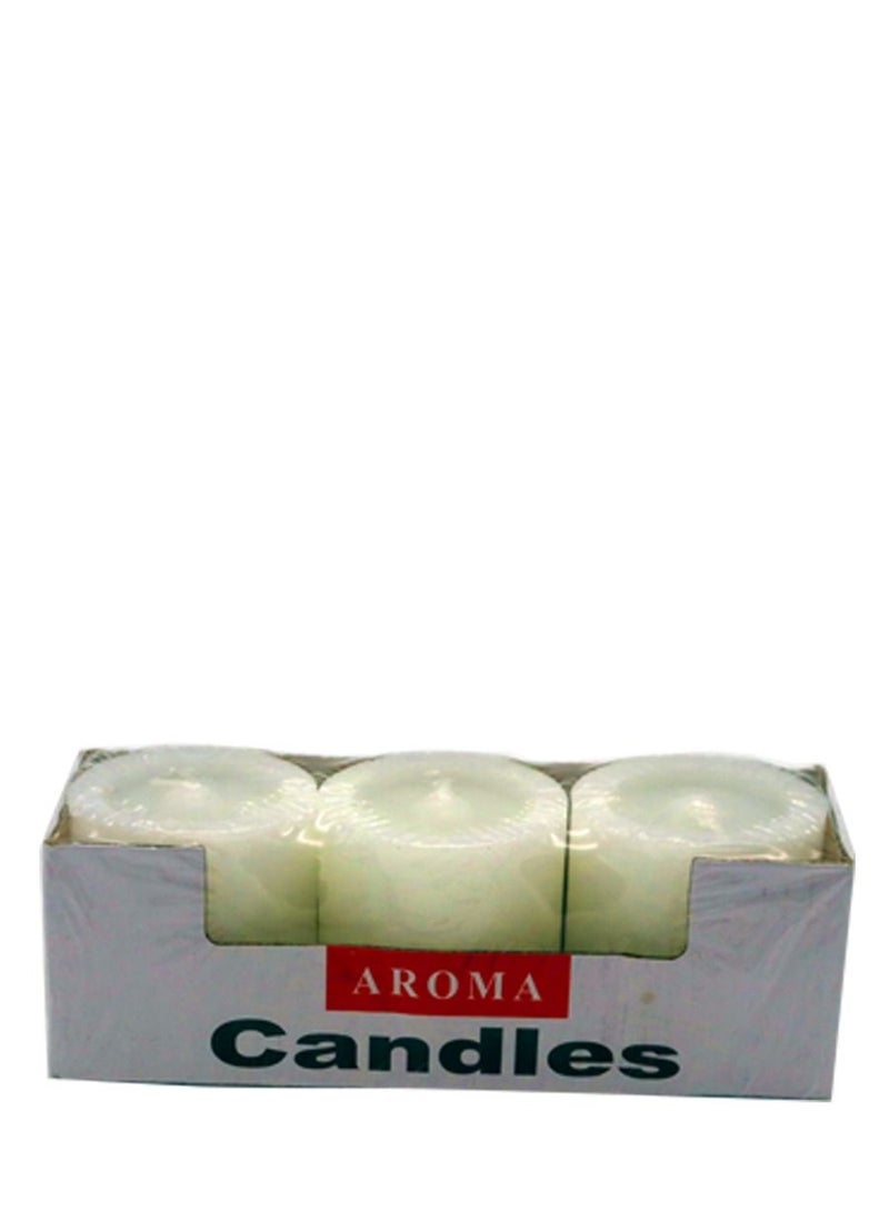 Aroma Set of 9 scented candles in three colors, red, white and pink, 50 mm - Image 4