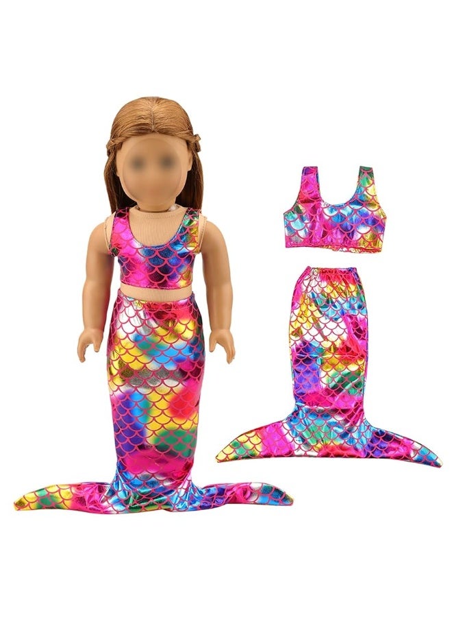 Barwa 18 Inch Doll Clothes Accessories 3 Sets Princess Mermaid Tail Outfits Dress Swimsuit Bikini Tops Underwear Swimwear for 18 Inch Dolls - Image 2