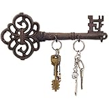 Comfify Decorative Wall Mounted Key Holder | Vintage Key with 3 Hooks | Wall Mounted | Rustic Cast Iron | 10.8 x 4.7- - Image 1