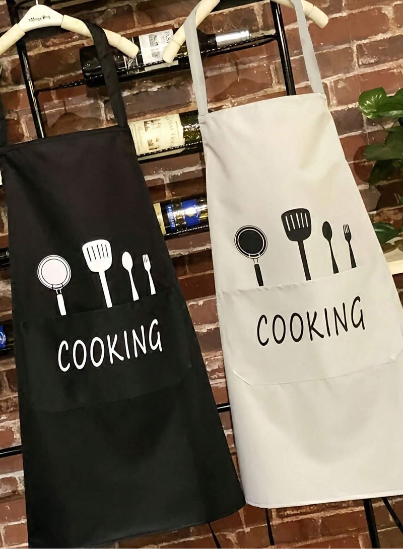 مريلة مطبخ بجيوب مقاومة للماء والزيت، وقاية عصرية لعشاق الطبخ مناسبة للجنسين  - Image 2