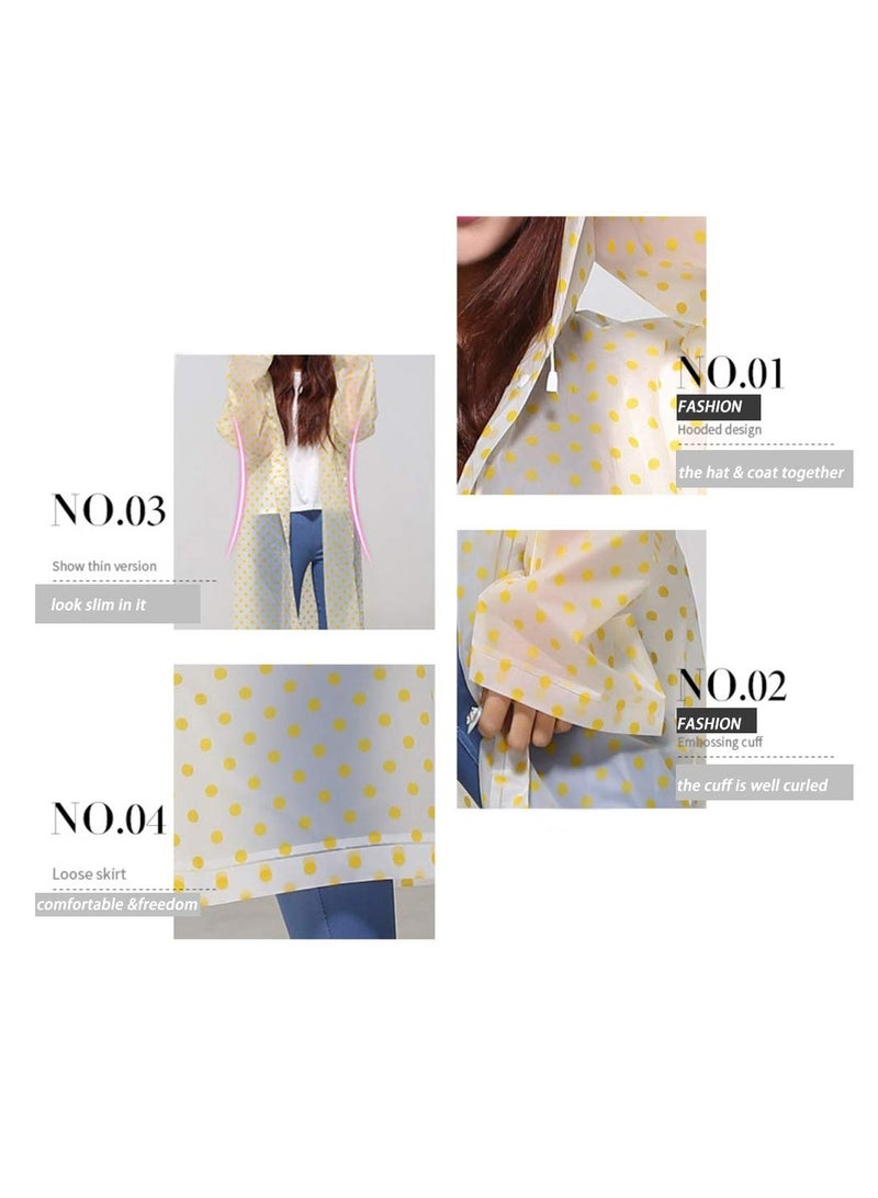 SYOSI Rain Poncho with Hood (3 PCS) - Adult Raincoat Waterproof Rain Ponchos for Men Women, Emergency Survival Kit - Outdoor Camping Hiking Travel and Theme Parks – C ute and Fun Dots Print - Image 3