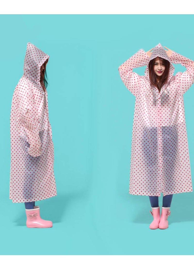 SYOSI Rain Poncho with Hood (3 PCS) - Adult Raincoat Waterproof Rain Ponchos for Men Women, Emergency Survival Kit - Outdoor Camping Hiking Travel and Theme Parks – C ute and Fun Dots Print - Image 5