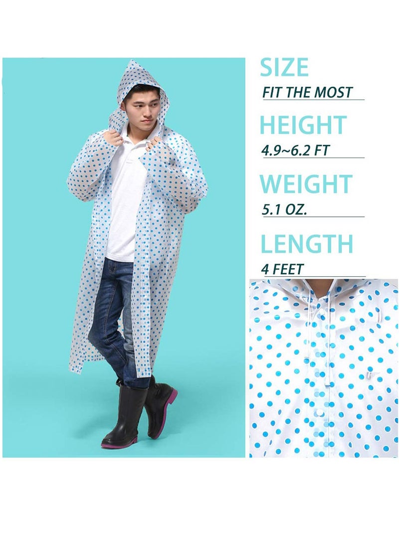 SYOSI Rain Poncho with Hood (3 PCS) - Adult Raincoat Waterproof Rain Ponchos for Men Women, Emergency Survival Kit - Outdoor Camping Hiking Travel and Theme Parks – C ute and Fun Dots Print - Image 1