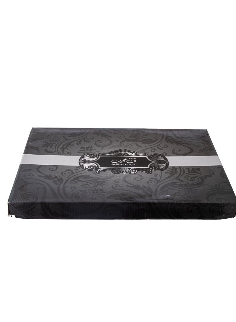Silver Oval Tray With Golden Frame Inner Handles Made Of Metal And Stainless Lacquered 55x40 Cm