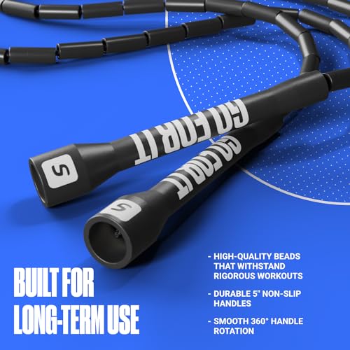 Sportbit CustomFit Beaded Jump Rope Adjustable Length for Kids Adults Men Women Durable Fitness Rope for Gym Home - Image 3