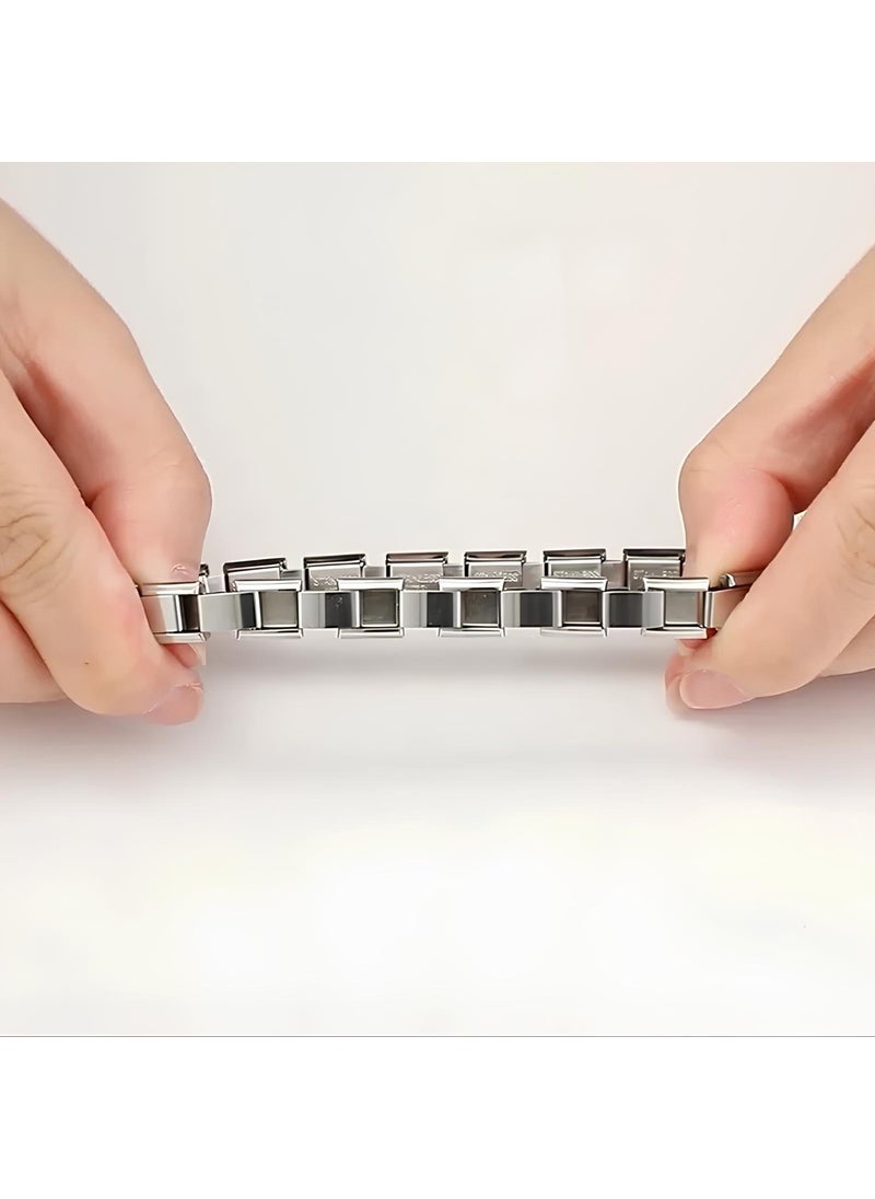 Takı Dükkanı Personalized Name Written Italian Charm 18cm Steel Bracelet scb26y  - Image 4