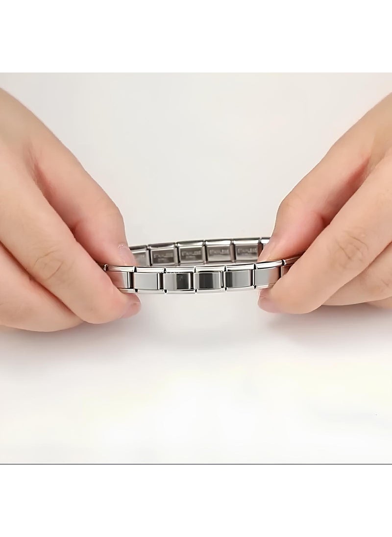 Takı Dükkanı Personalized Name Written Italian Charm 18cm Steel Bracelet scb26y  - Image 3