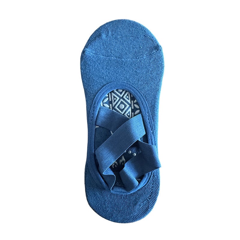 Non Slip Yoga Socks with Cross Straps, Breathable Cotton Grip Socks for Women, Summer Casual - Image 1