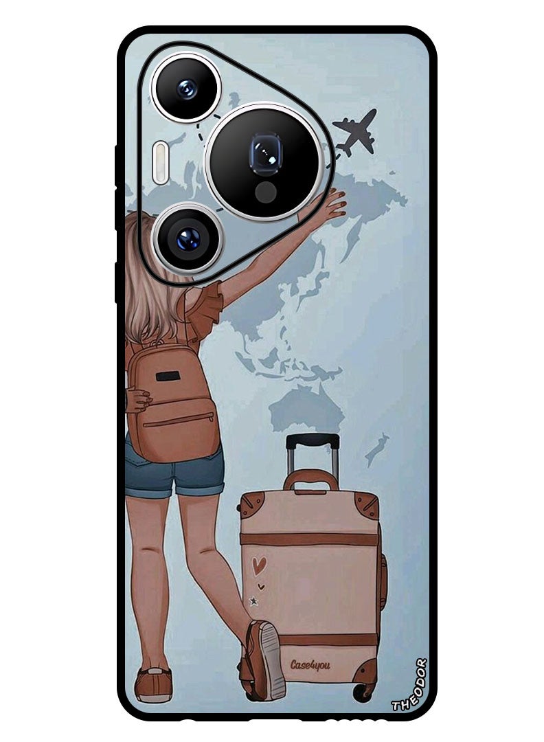 Theodor Protective Case Anti Scratch Shock Proof Bumper Cover For Huawei Pura 70 Pro Plus Travel Girl - Image 1