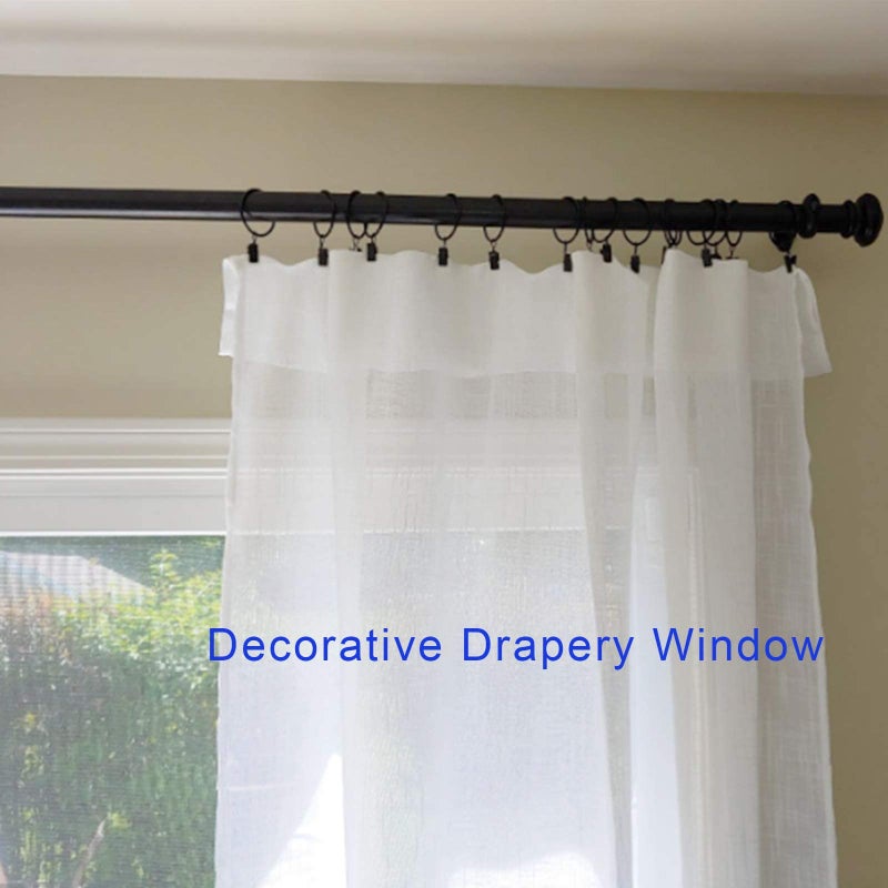 LLPJS 40 Pack Curtain Rings with Clips, Curtain Clip Rings Hooks, Bow Hanger Clips for Hanging Drapery Drapes Bows, Ring 1.26 inch Interior Diameter, Fits up to 1" Rod, Black - Image 5