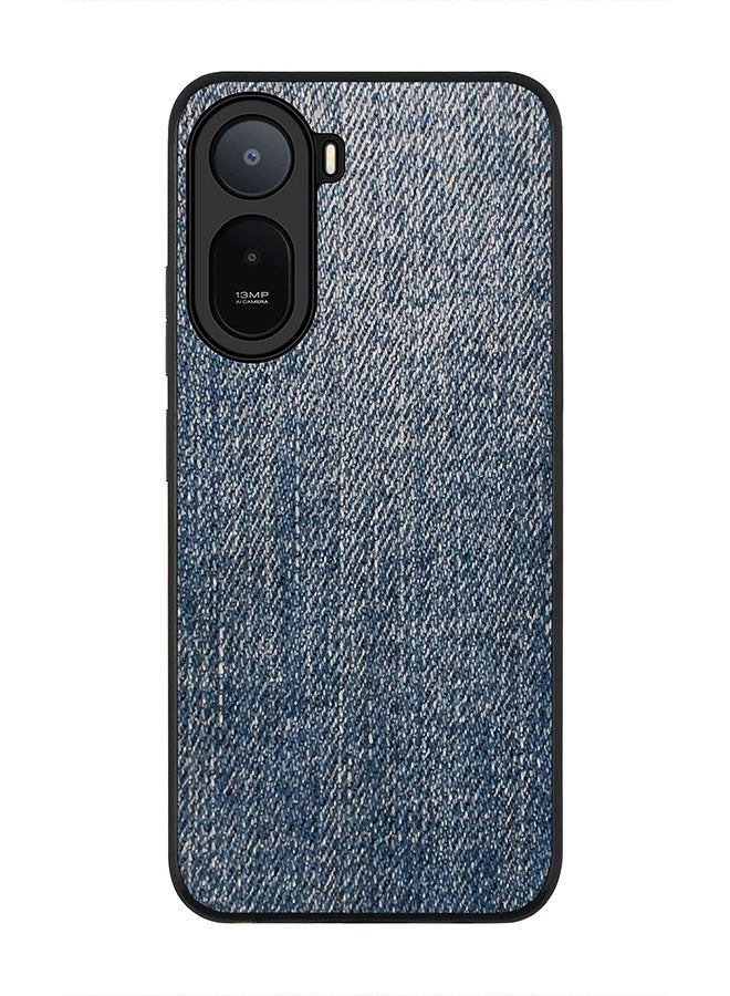 Stylizedd Rugged Case for Xiaomi Redmi A7 Pro 4G / Poco C81 / Poco C81 Pro / Poco C85x 5G- Slim Fit Hybrid Rubber Cover Dark Denim Print