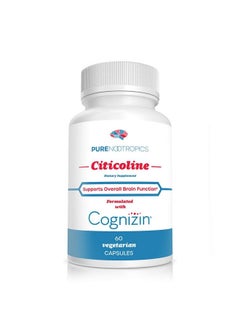 Cdp Choline (Citicoline) Capsules 300 Mg Capsules ; 60 Veg Cap Value Pack ; Supports Cognitive Function And Performance Memory Attention And Brain Health ; Bioavailable Cognizin