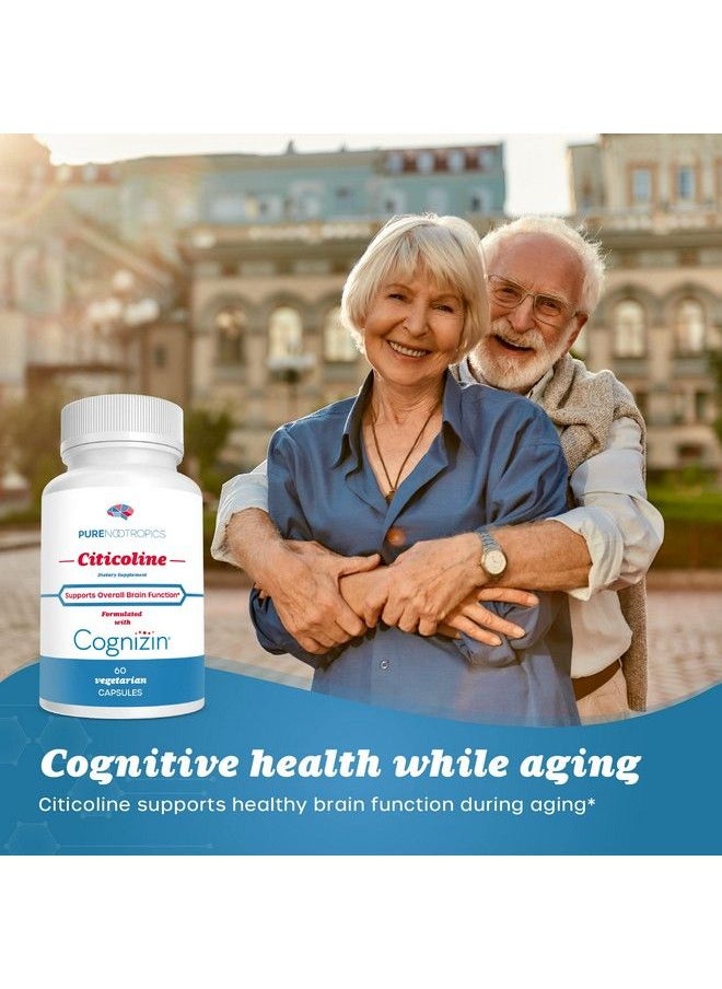 Pure Nootropics - Cdp Choline (Citicoline) Capsules 300 Mg Capsules ; 60 Veg Cap Value Pack ; Supports Cognitive Function And Performance Memory Attention And Brain Health ; Bioavailable Cognizin - Image 1