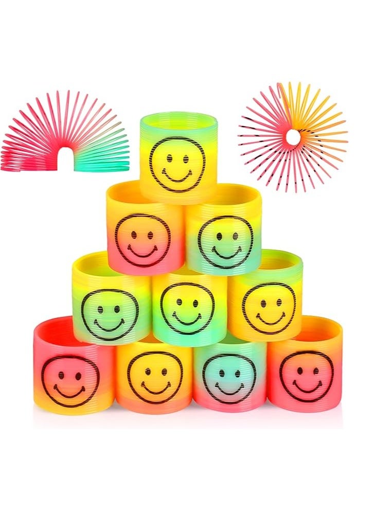 Generic Pack of 12 Smiley Rainbow Spiral Springs Magic Rainbow Puzzle Gift Children's Birthday Educational Toy  - Image 1