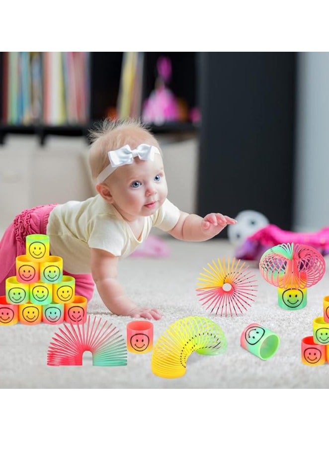 Generic Pack of 12 Smiley Rainbow Spiral Springs Magic Rainbow Puzzle Gift Children's Birthday Educational Toy  - Image 2