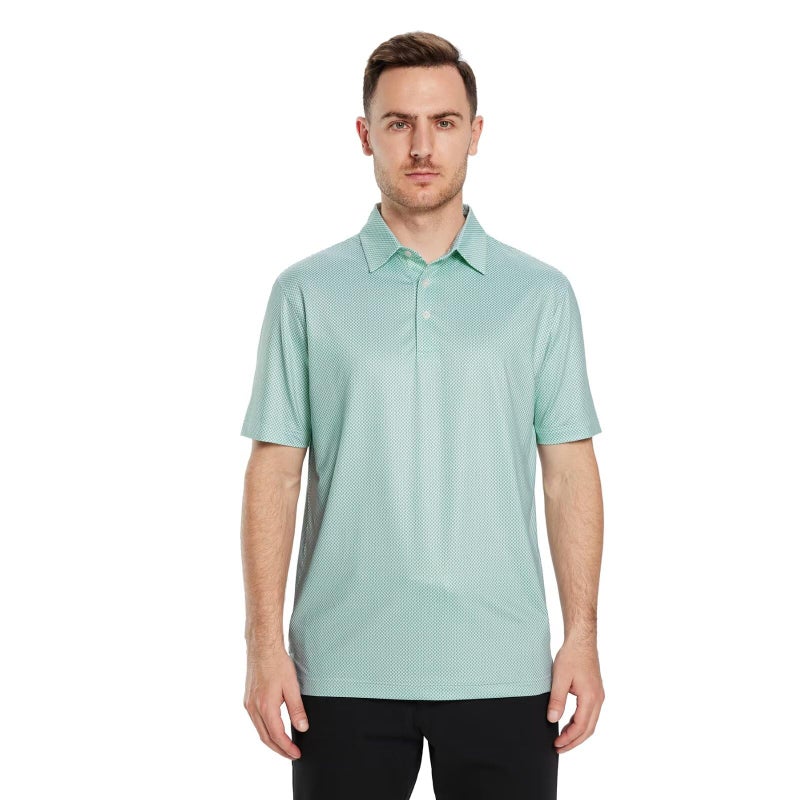 M MAELREG Men's Golf Shirts Dry Fit Short Sleeve Print Performance Moisture Wicking Patterned Polo Shirt for Men - Image 2