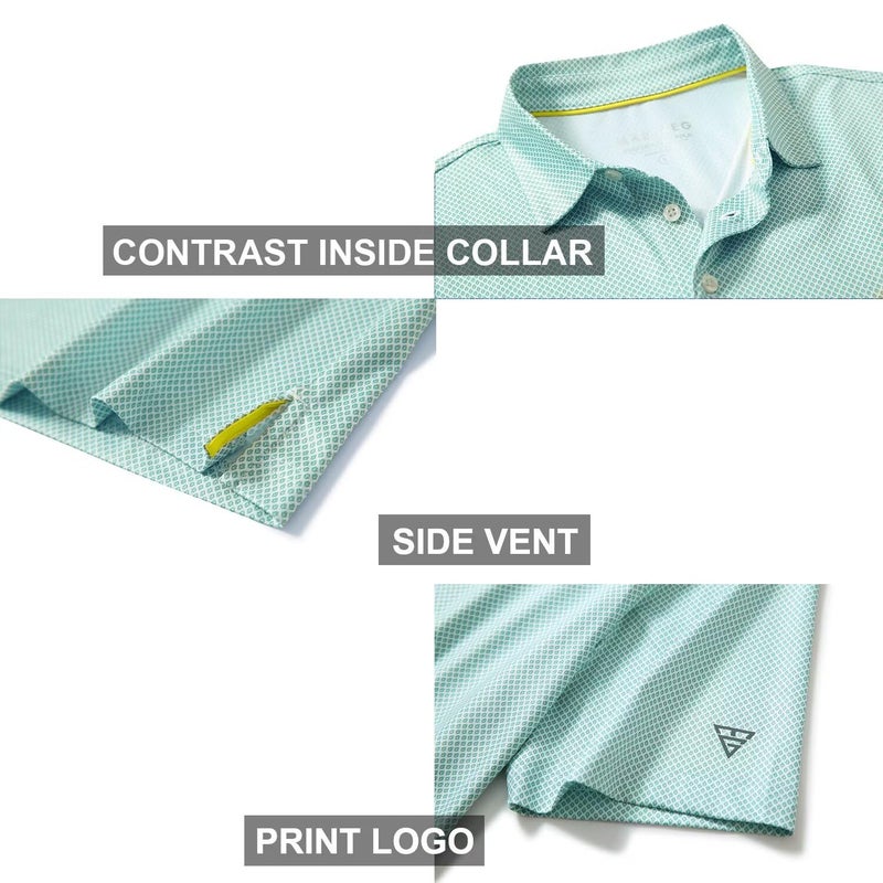 M MAELREG Men's Golf Shirts Dry Fit Short Sleeve Print Performance Moisture Wicking Patterned Polo Shirt for Men - Image 4