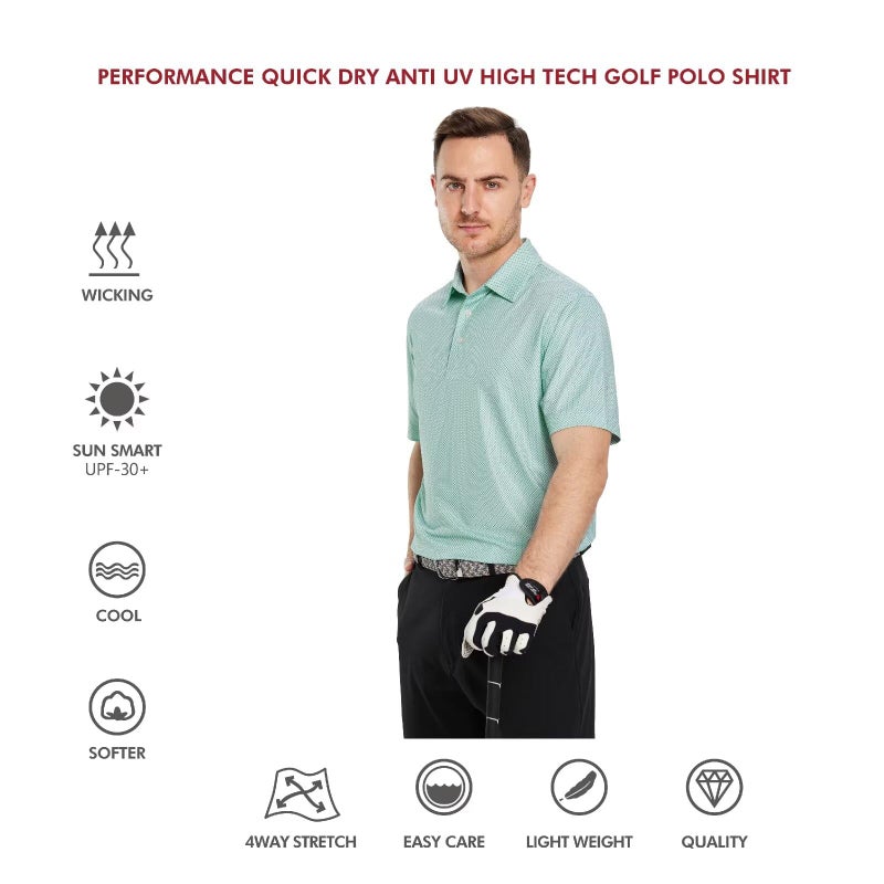 M MAELREG Men's Golf Shirts Dry Fit Short Sleeve Print Performance Moisture Wicking Patterned Polo Shirt for Men - Image 5