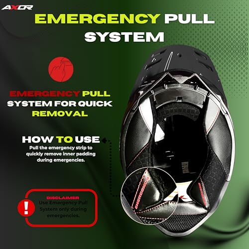 AXOR Brutale Kryptic Dual Spoiler Helmet – Aerodynamic Full Face Design | Certified (ISI, DOT, ECE) | Premium Safety & Comfort- Dull Black Green , Size:XL - Image 4