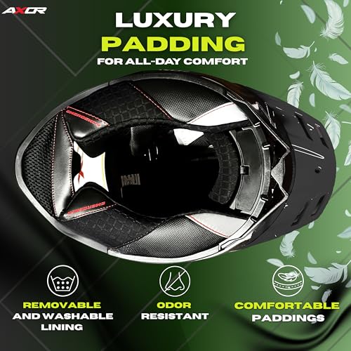AXOR Brutale Kryptic Dual Spoiler Helmet – Aerodynamic Full Face Design | Certified (ISI, DOT, ECE) | Premium Safety & Comfort- Dull Black Green , Size:XL - Image 2