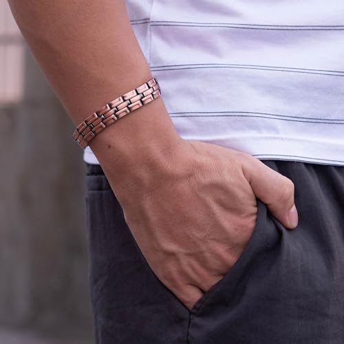 EDMIRIA Copper Magnetic Bracelet for Men – Stylish Adjustable Pure Copper Therapy Bracelet for Pain Relief & Wellness (Design-9) - Image 3